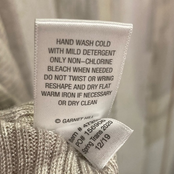 Garnet Hill Cream Soft Knit Ruched Wrap Cardigan Open Sweater Medium - Picture 9 of 9